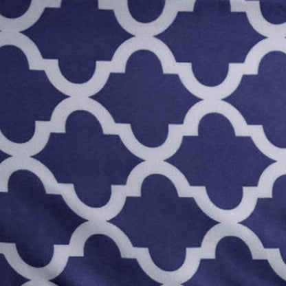 Three Piece Navy and White Quatrefoil Microfiber Sheet Set