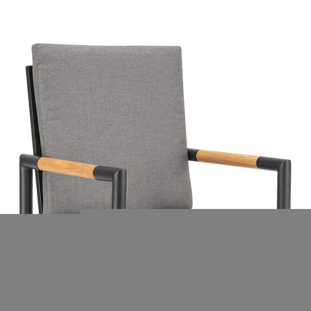 48" Dark Gray Metal Swivel Outdoor Bar Height chair with Footrest