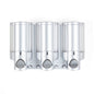 Gray Heavy Duty Plastic Three Chamber Wall Mount Soap Dispenser