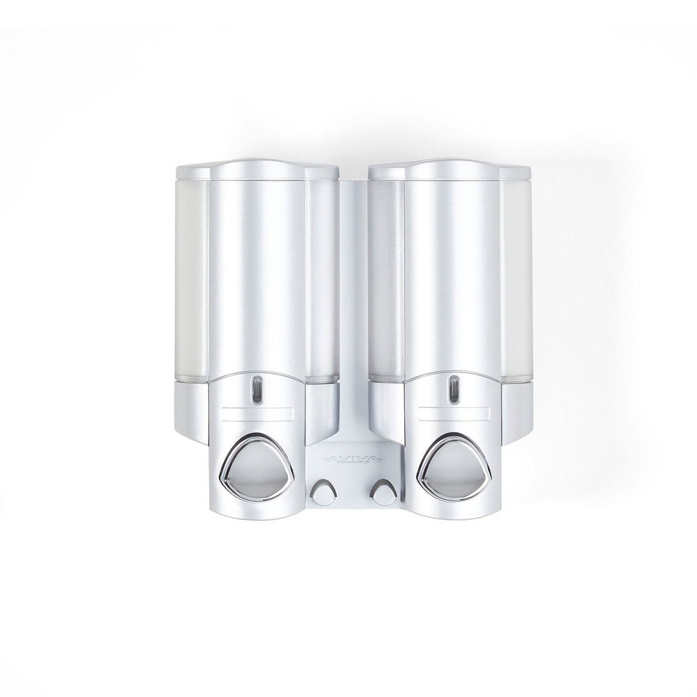 Gray Heavy Duty Plastic Two Chamber Wall Mount Soap Dispenser