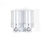 Gray Heavy Duty Plastic Two Chamber Wall Mount Soap Dispenser