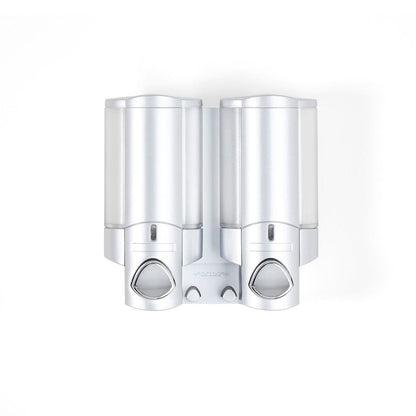 Gray Heavy Duty Plastic Two Chamber Wall Mount Soap Dispenser