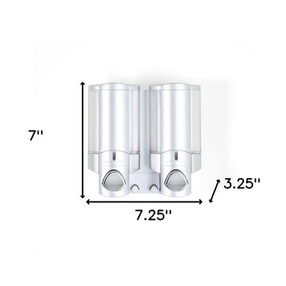 Gray Heavy Duty Plastic Two Chamber Wall Mount Soap Dispenser