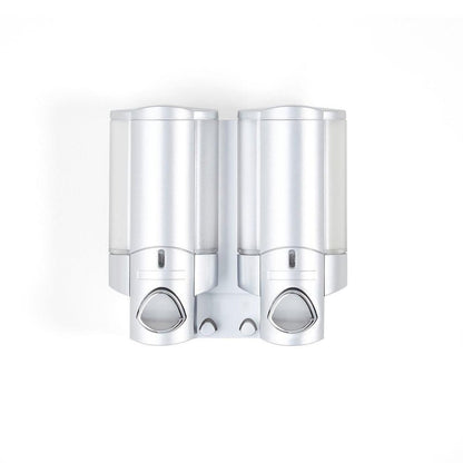 Gray Heavy Duty Plastic Two Chamber Wall Mount Soap Dispenser