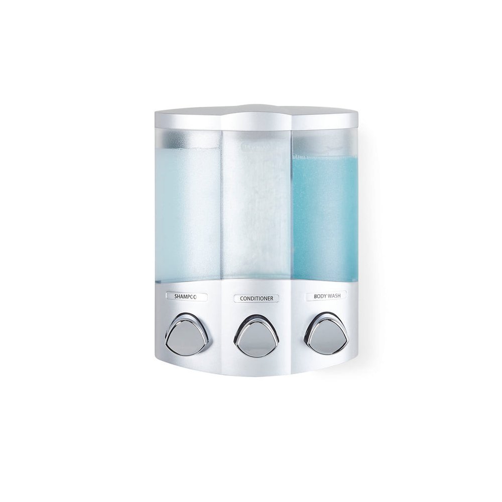 Gray Heavy Duty Plastic Three Chamber Wall Mount Soap Dispenser