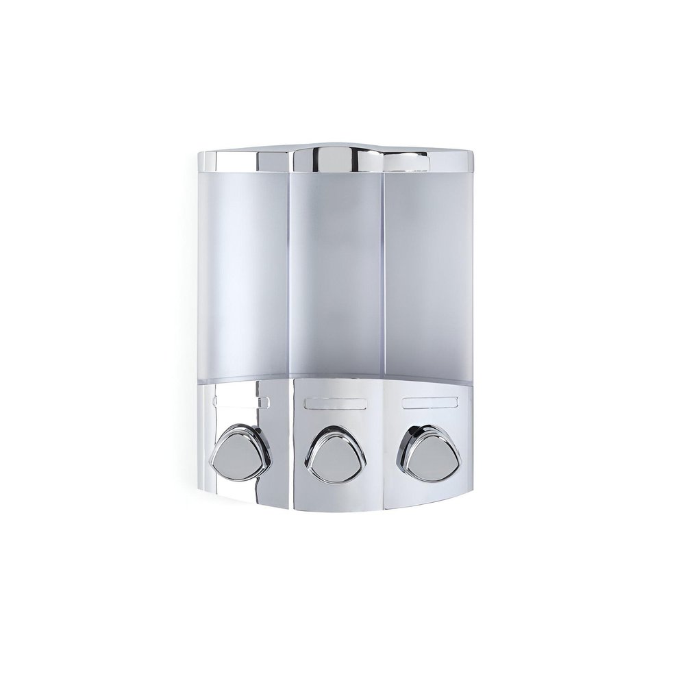 Gray Heavy Duty Plastic Three Chamber Wall Mount Soap Dispenser