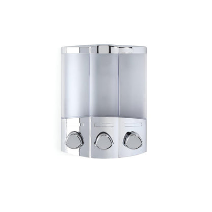 Gray Heavy Duty Plastic Three Chamber Wall Mount Soap Dispenser