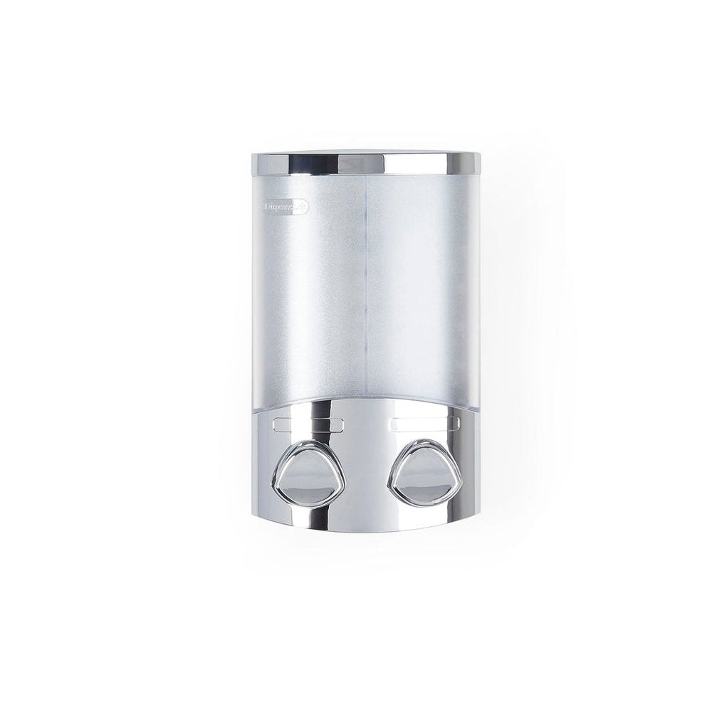 Silver Heavy Duty Plastic Two Chamber Wall Mount Soap Dispenser