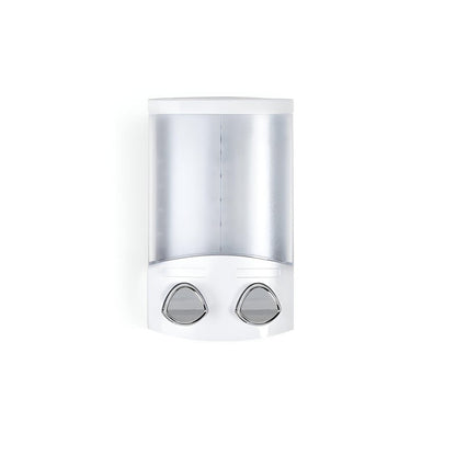 White Heavy Duty Plastic Two Chamber Wall Mount Soap Dispenser