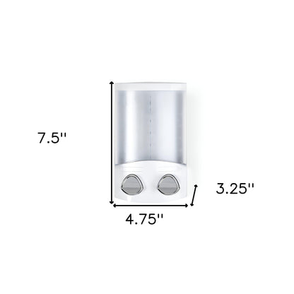 White Heavy Duty Plastic Two Chamber Wall Mount Soap Dispenser