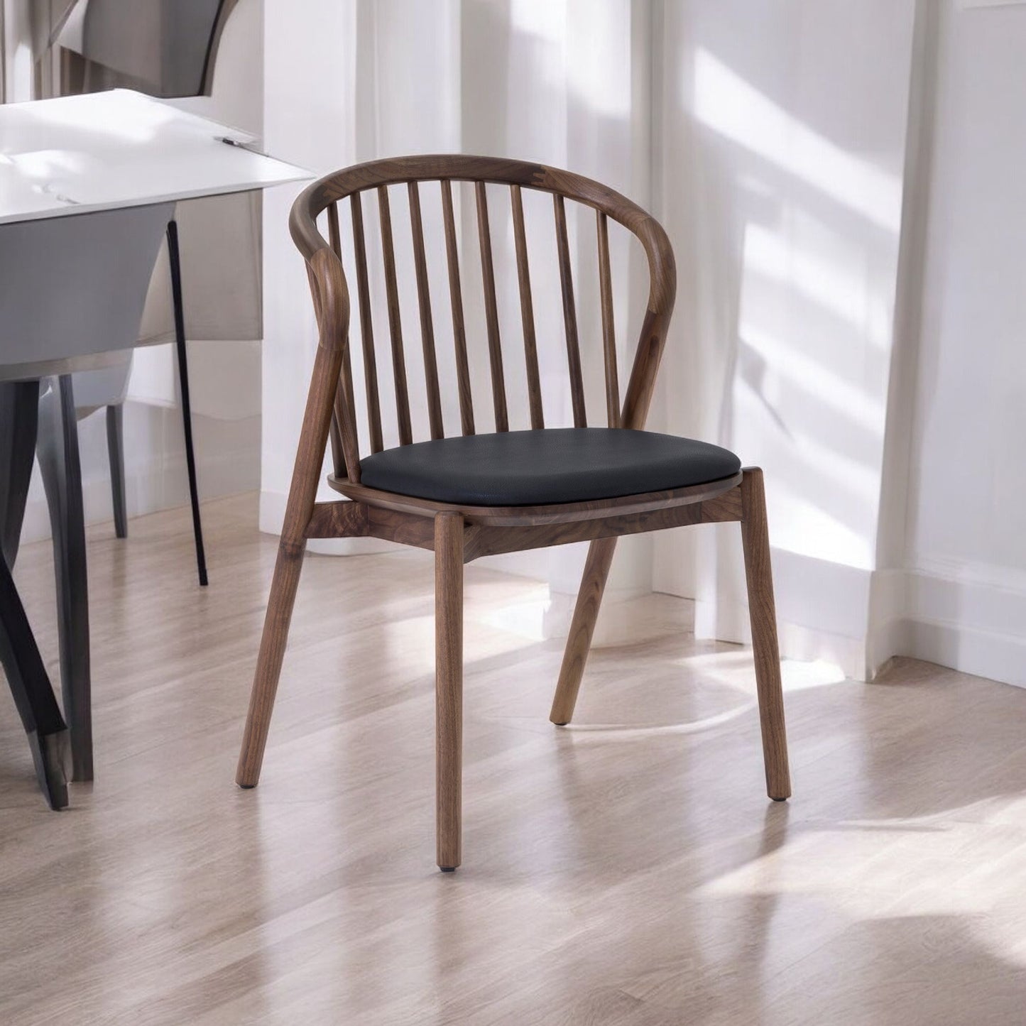 Five Piece Brown and Black Oval Dining Set with Four Chairs