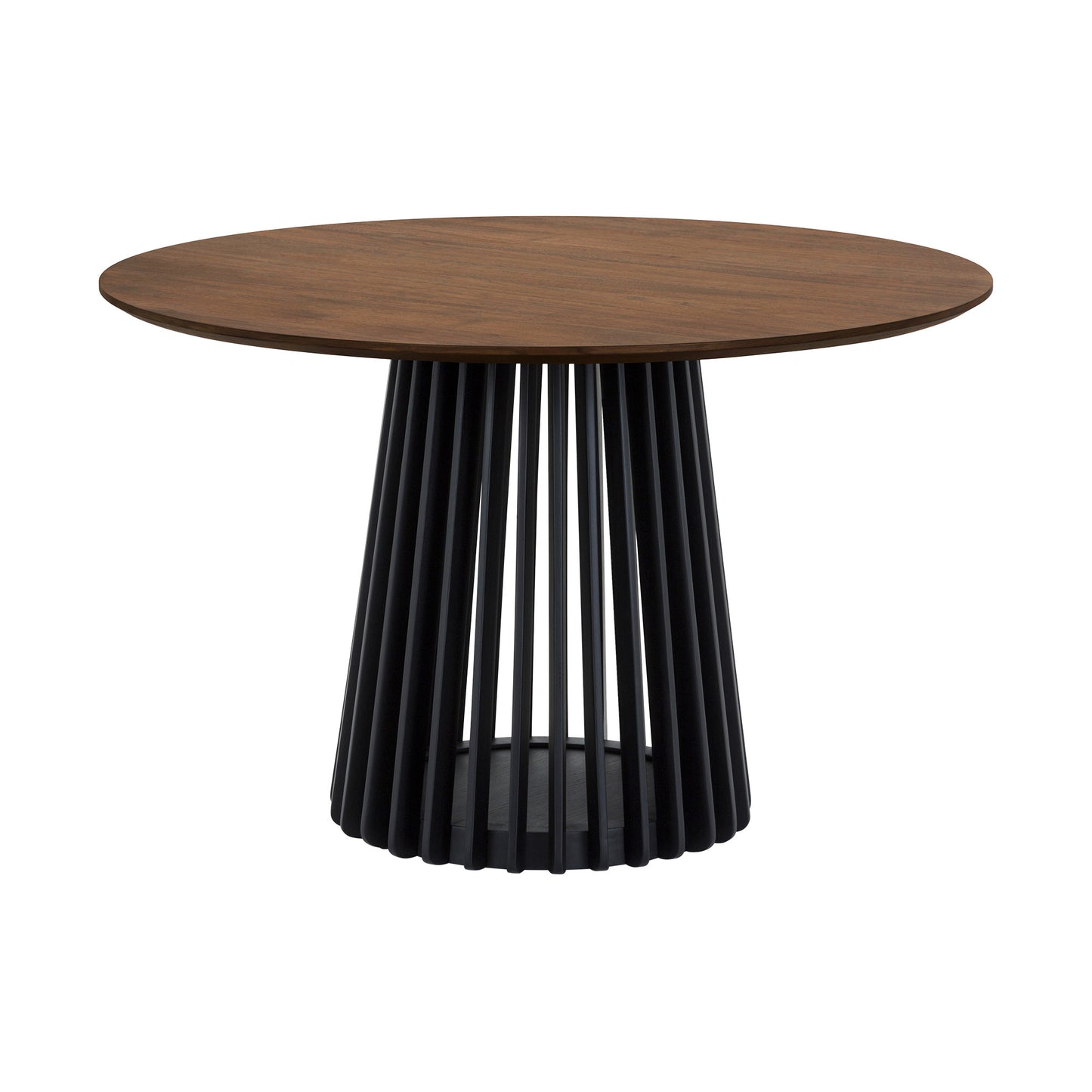 Five Piece Brown and Black Round Dining Set with Four Chairs