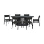 Seven Piece Black Oval Dining Set with Six Chairs
