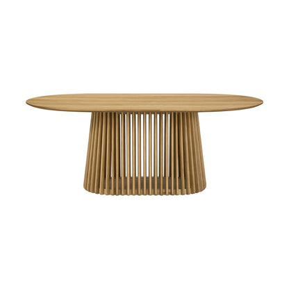 Seven Piece Oak Oval Dining Set with Six Chairs