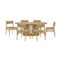 Seven Piece Oak Oval Dining Set with Six Chairs