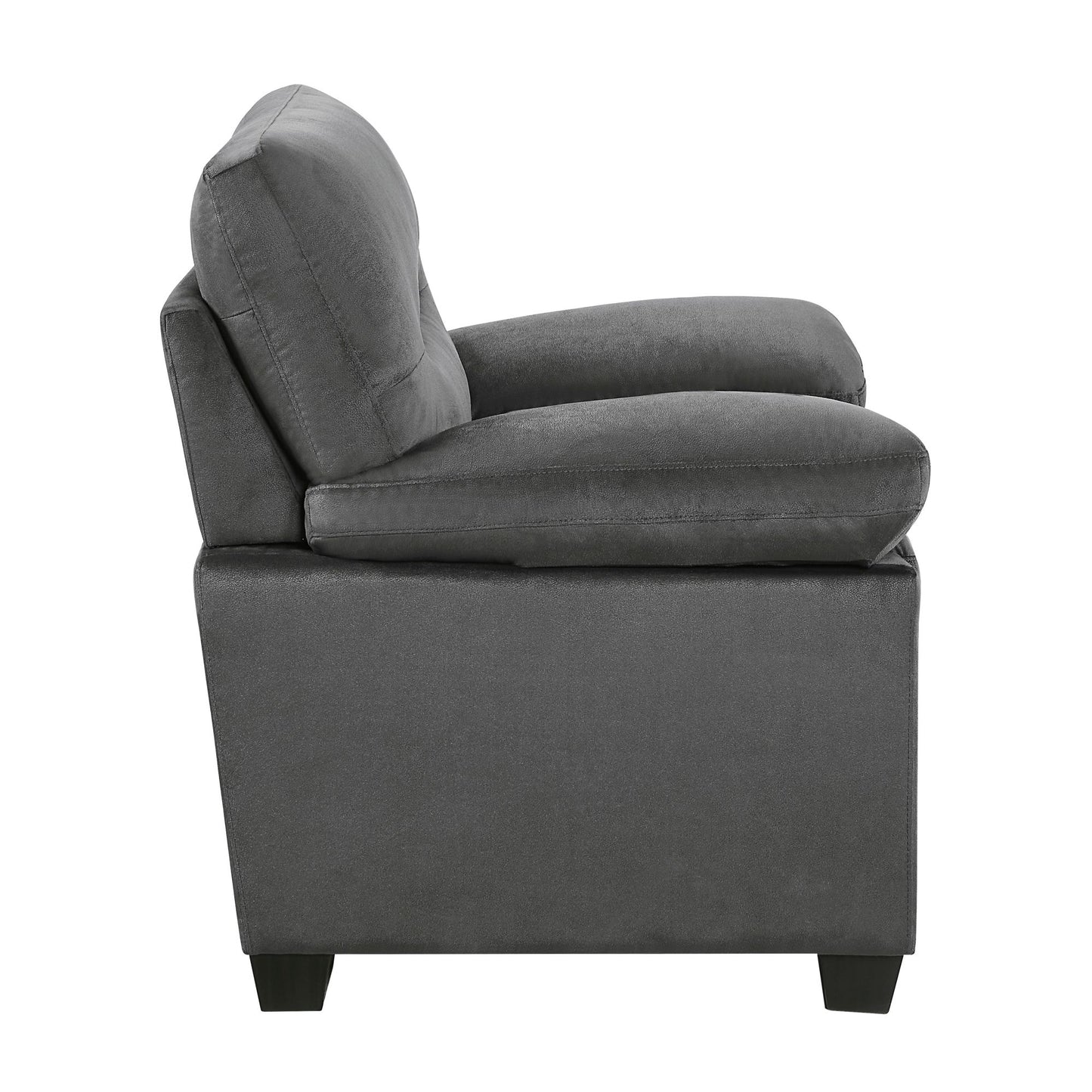 Modern Sleek Design - Dark Gray Fabric Upholstered