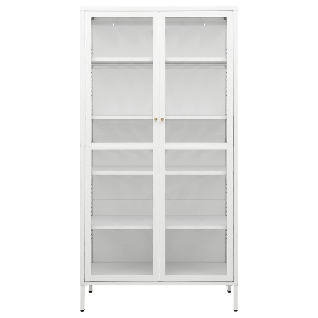 Display Cabinet White | Steel and Tempered Glass