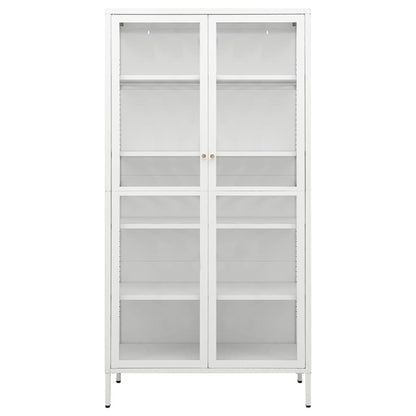 Display Cabinet White | Steel and Tempered Glass