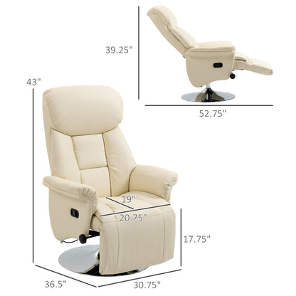 Manual Recliner Chair with Adjustable Swivel Recliner Footrest