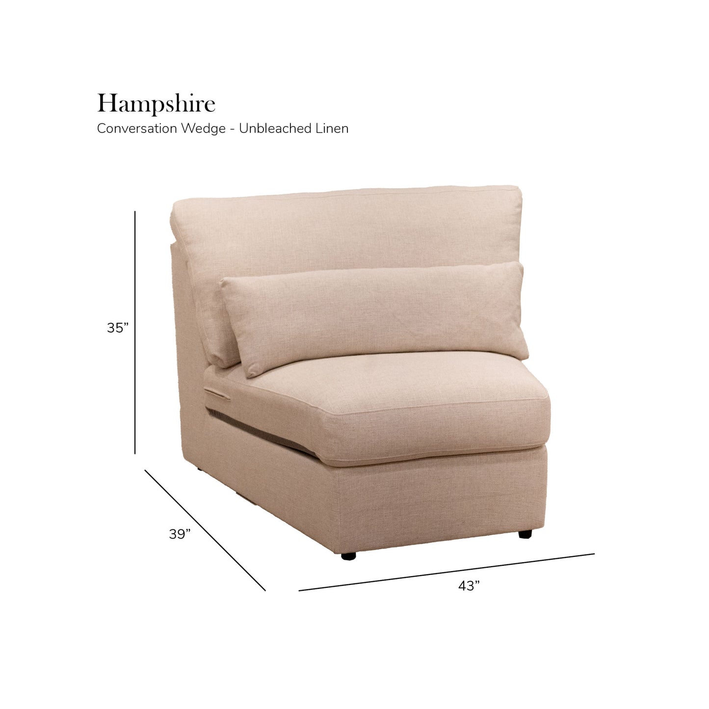 Hampshire Unbleached Linen Modular 4 Piece Sectional - Durable Kiln-Dried Hardwood Frame