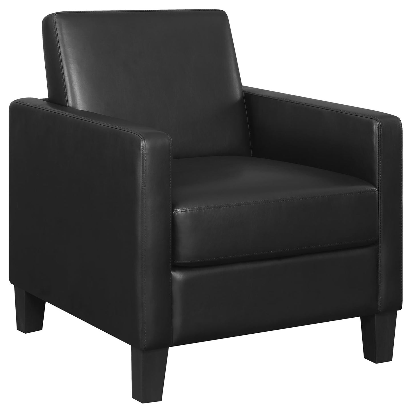 Black Cushion Back Upholstered Accent Chair - Modern Simplicity