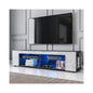 Modern Low Profile TV Stand for 32-60 Inch TVs - Black + Stone Grey with LED Lights