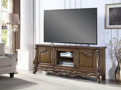 Latisha Entertainment Center - Antique Oak Finish, Sturdy & Sophisticated