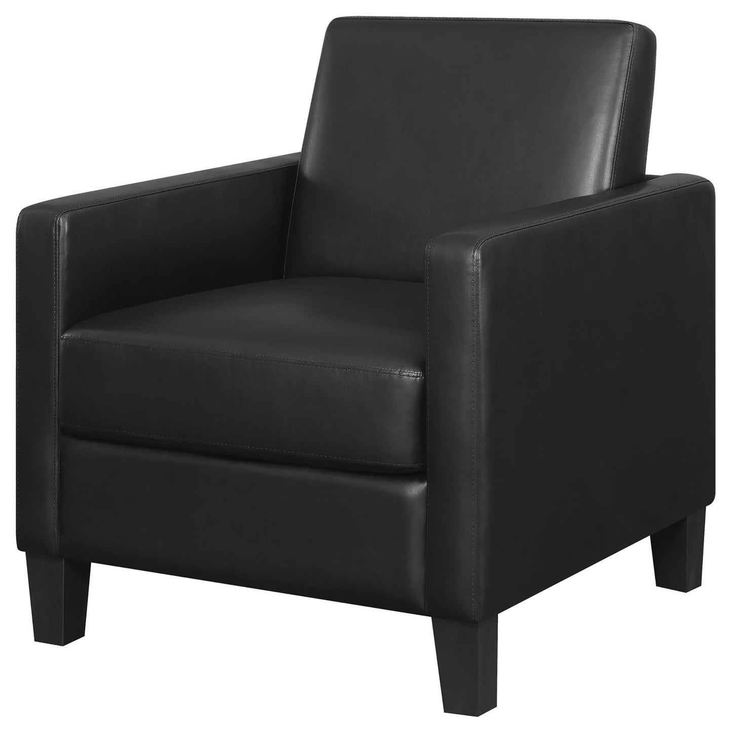 Black Cushion Back Upholstered Accent Chair - Modern Simplicity