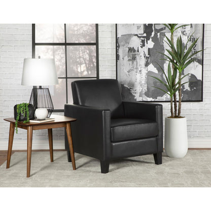 Black Cushion Back Upholstered Accent Chair - Modern Simplicity