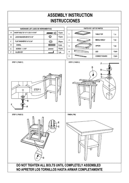 Rustic Farmhouse 5-Pc Counter Height Dining Set - Two-Tone Finish