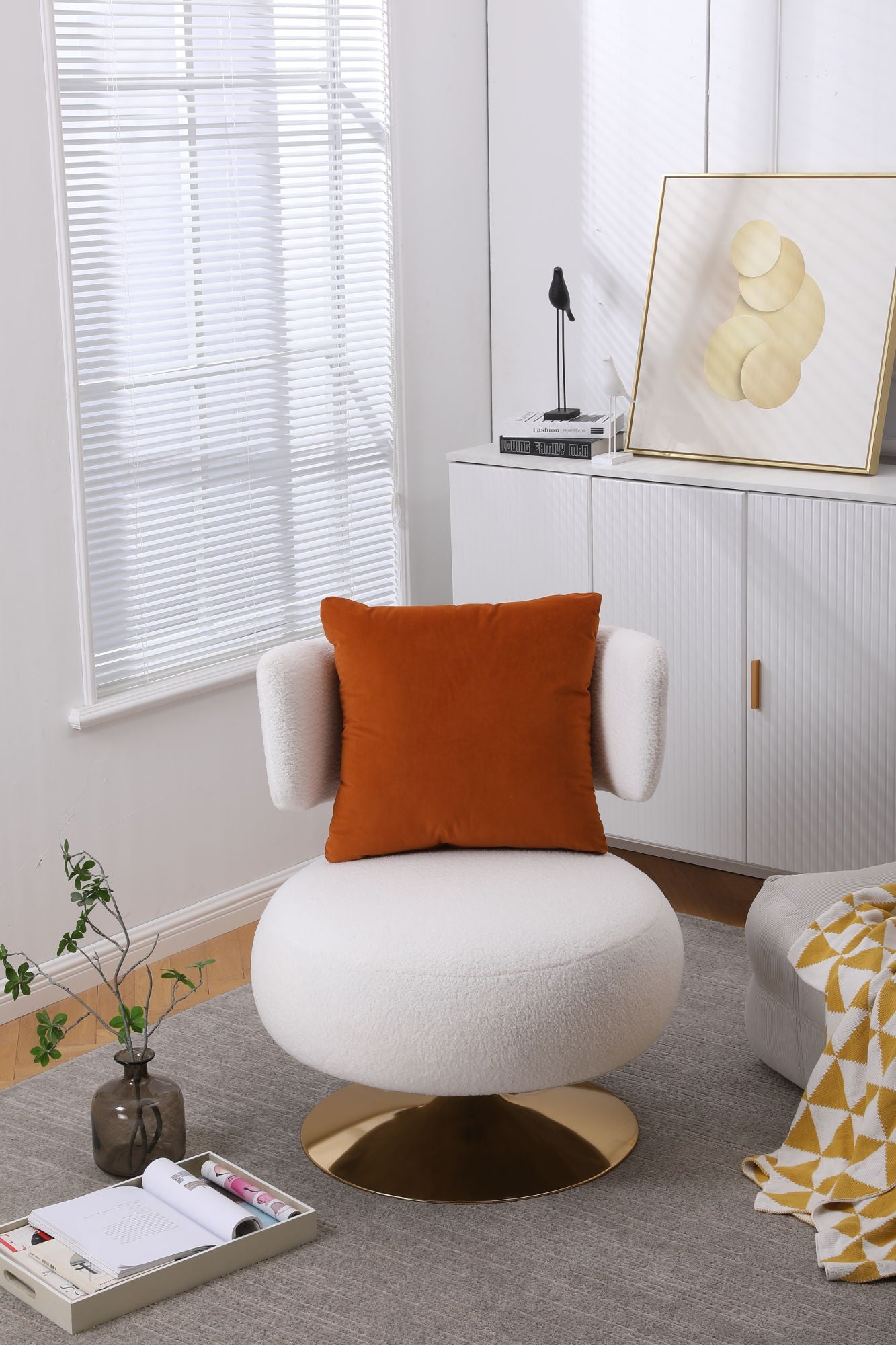 Swivel Accent Chair Armchair | Round Barrel Chair