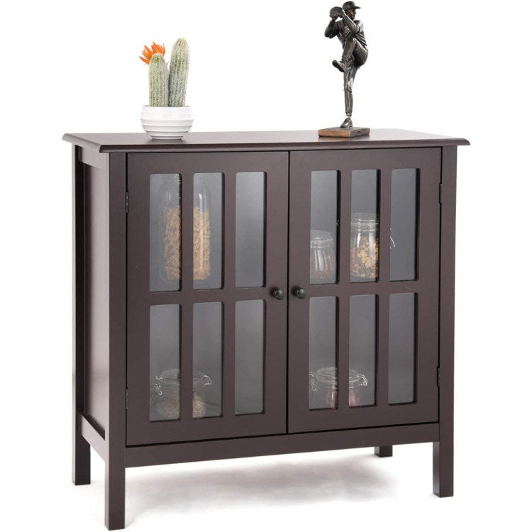 Glass Door Sideboard Console Storage Buffet Cabinet | Elegant & Functional