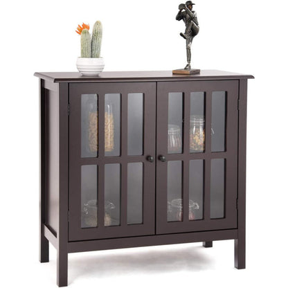 Glass Door Sideboard Console Storage Buffet Cabinet | Elegant & Functional