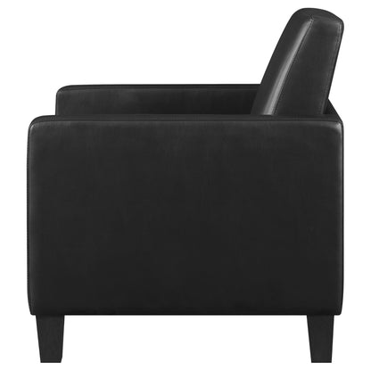 Black Cushion Back Upholstered Accent Chair - Modern Simplicity