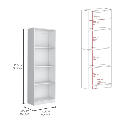 2-Door Bookcase with Varied Storage Solutions | Chic White Finish