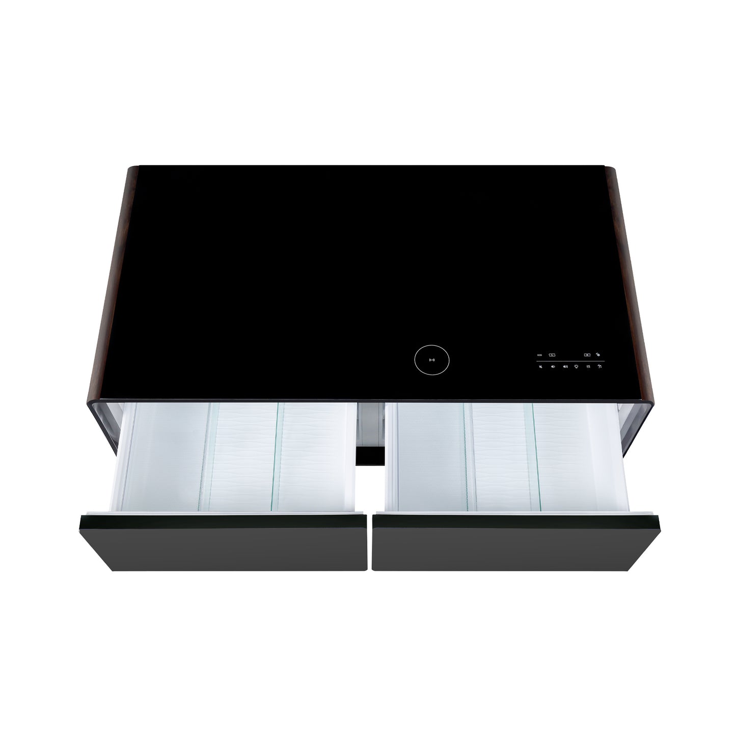 Modern Smart Coffee Table - Built-in Fridge, Bluetooth Speaker, Wireless Charging, Black