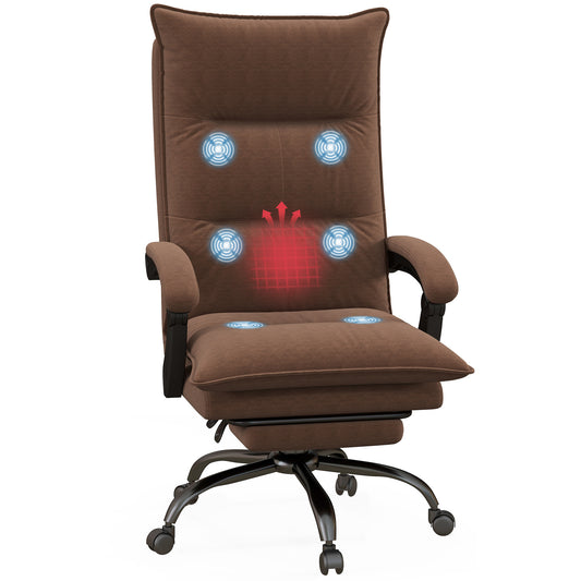 Microfiber Heated Massage Office Chair with Footrest & Armrest