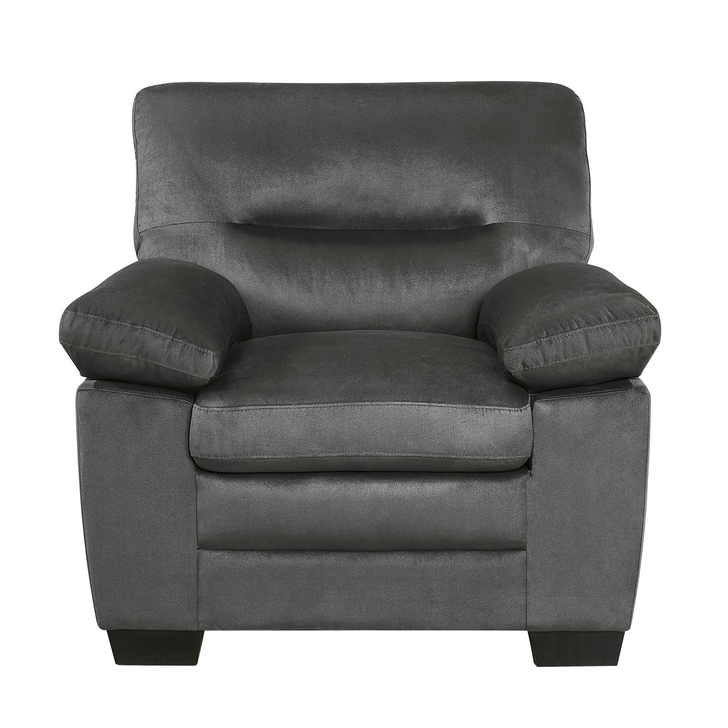 Modern Sleek Design - Dark Gray Fabric Upholstered