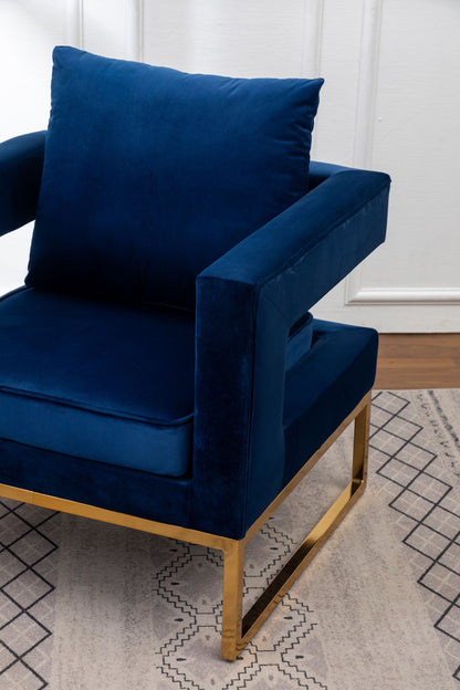 Contemporary Upholstered Accent Arm Chair in Blue