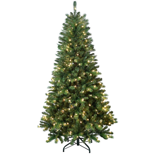 6FT PE/PVC Mixed Automatic Christmas Tree with Lights - Xmas Decoration