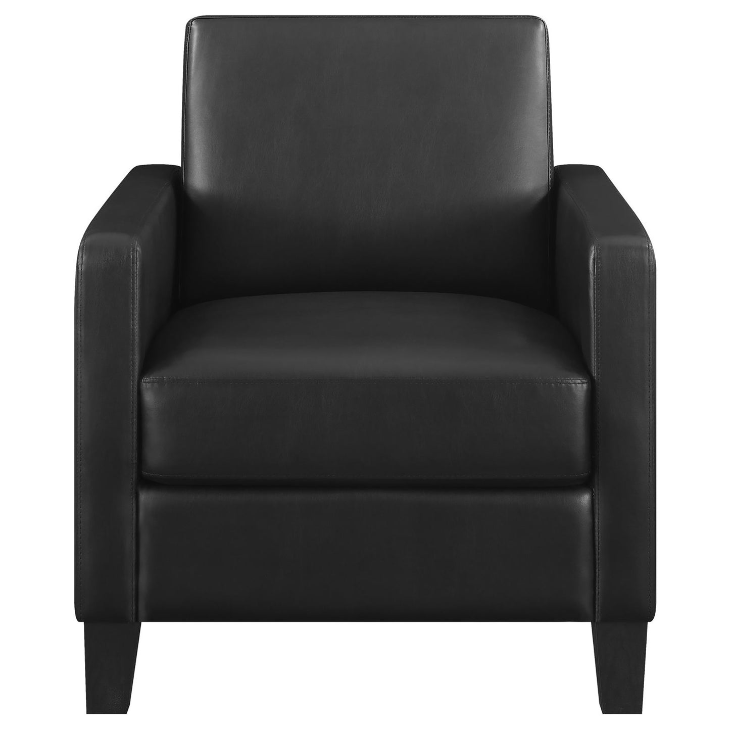 Black Cushion Back Upholstered Accent Chair - Modern Simplicity