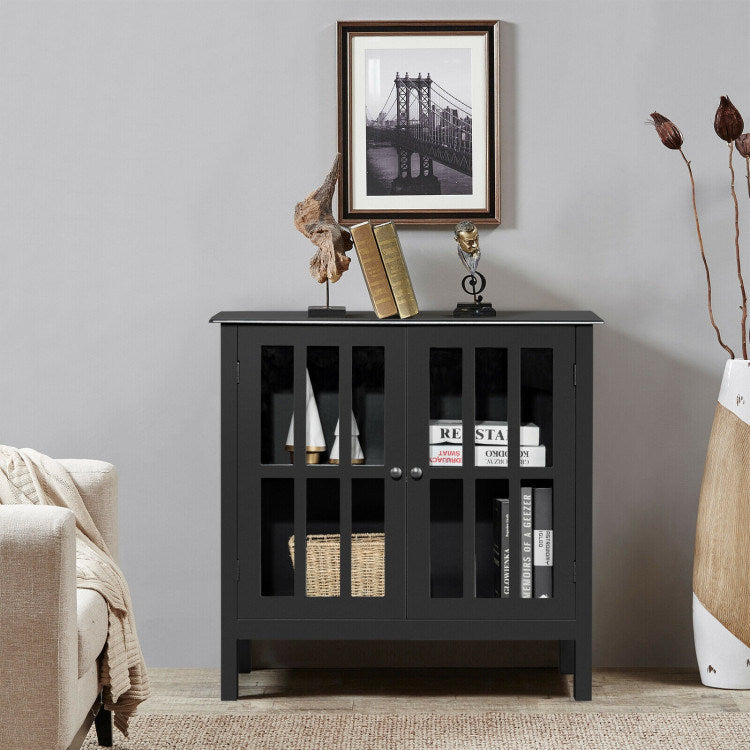 Glass Door Sideboard Console Storage Buffet Cabinet | Elegant & Functional