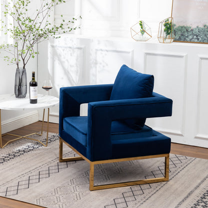 Contemporary Upholstered Accent Arm Chair in Blue