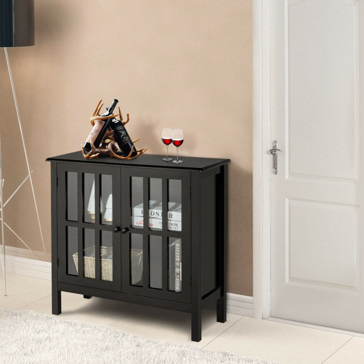 Glass Door Sideboard Console Storage Buffet Cabinet | Elegant & Functional