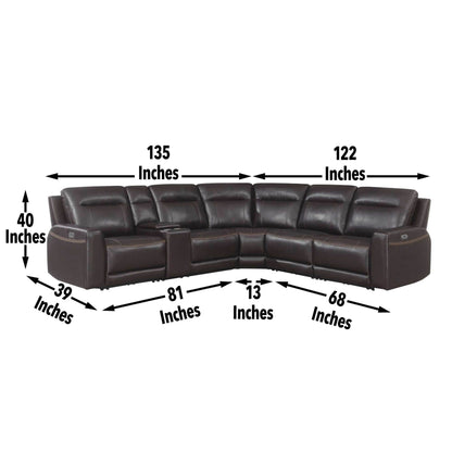 Customizable Dual-Power Leather Sectional - Top-Grain Leather, Power Headrest & Footrest