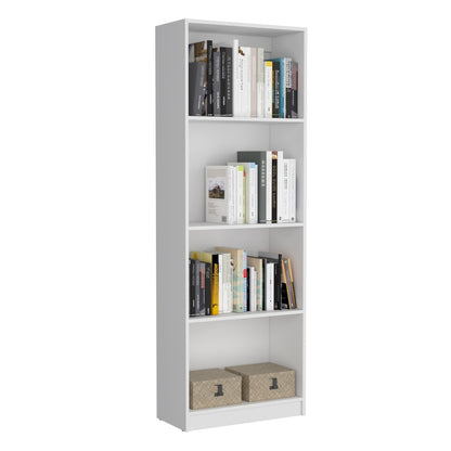 2-Door Bookcase with Varied Storage Solutions | Chic White Finish