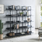 5-Tier Bookcase - Vintage Industrial Bookshelf with Metal Frame