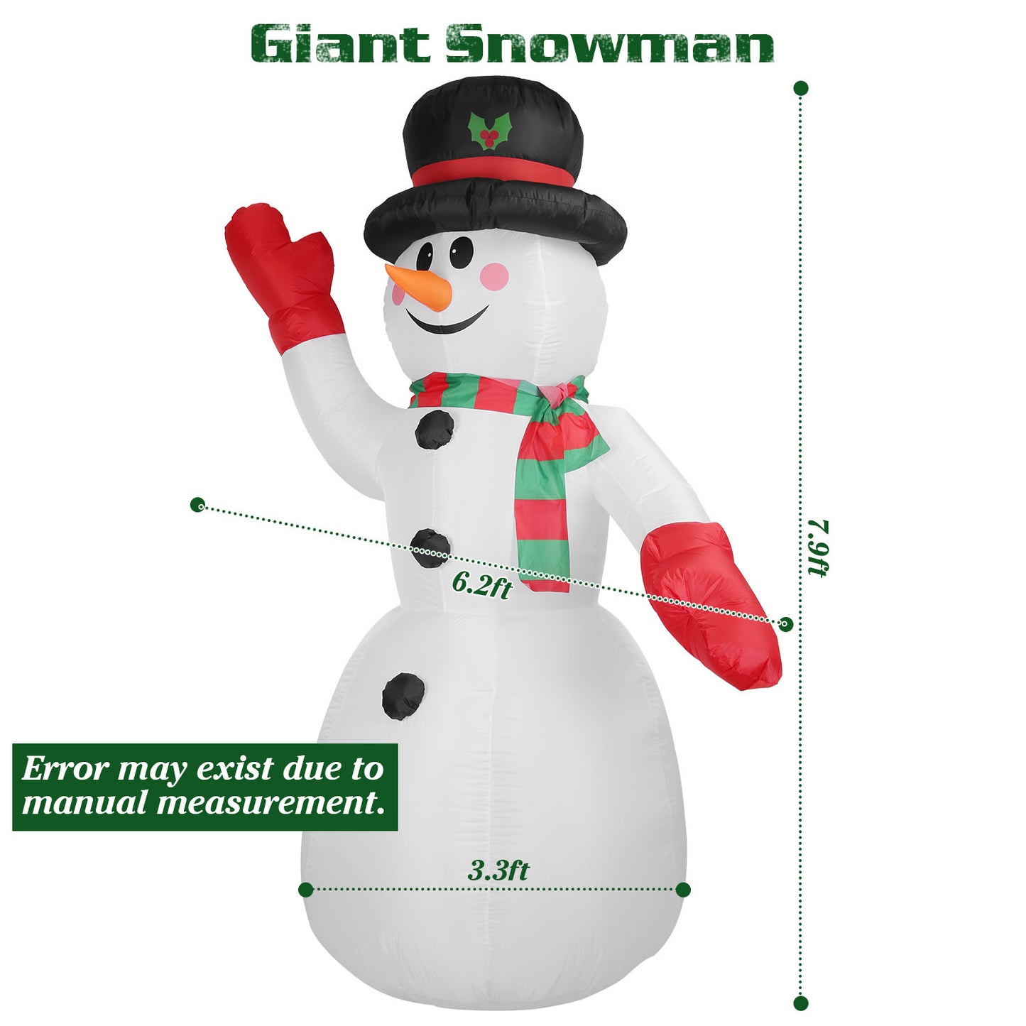 7.9FT Christmas Inflatable Giant Snowman | Snowman Decoration