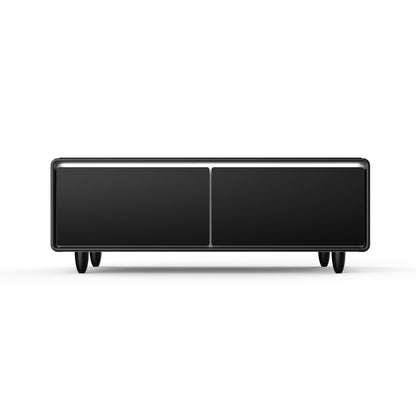 Modern Smart Coffee Table - Built-in Fridge, Bluetooth Speaker, Wireless Charging, Black