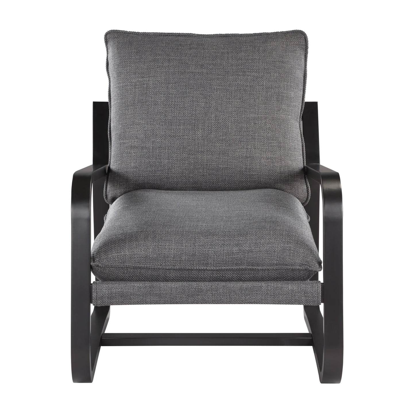 Sling Chair Upholstered in Charcoal Fabric with Metal Frame - Modern Comfort